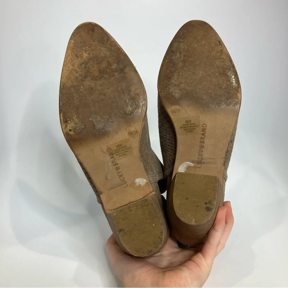 Lucky Brand suede Loria‎ ankle boots tan size 9